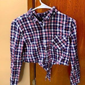 Flannel crop top